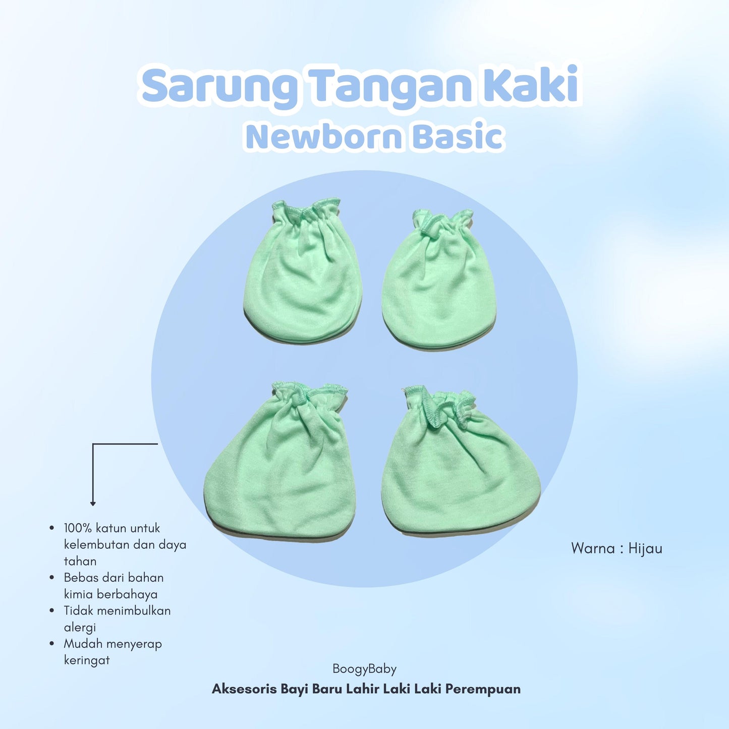 Sarung Tangan Kaki Newborn Basic (1 Set)