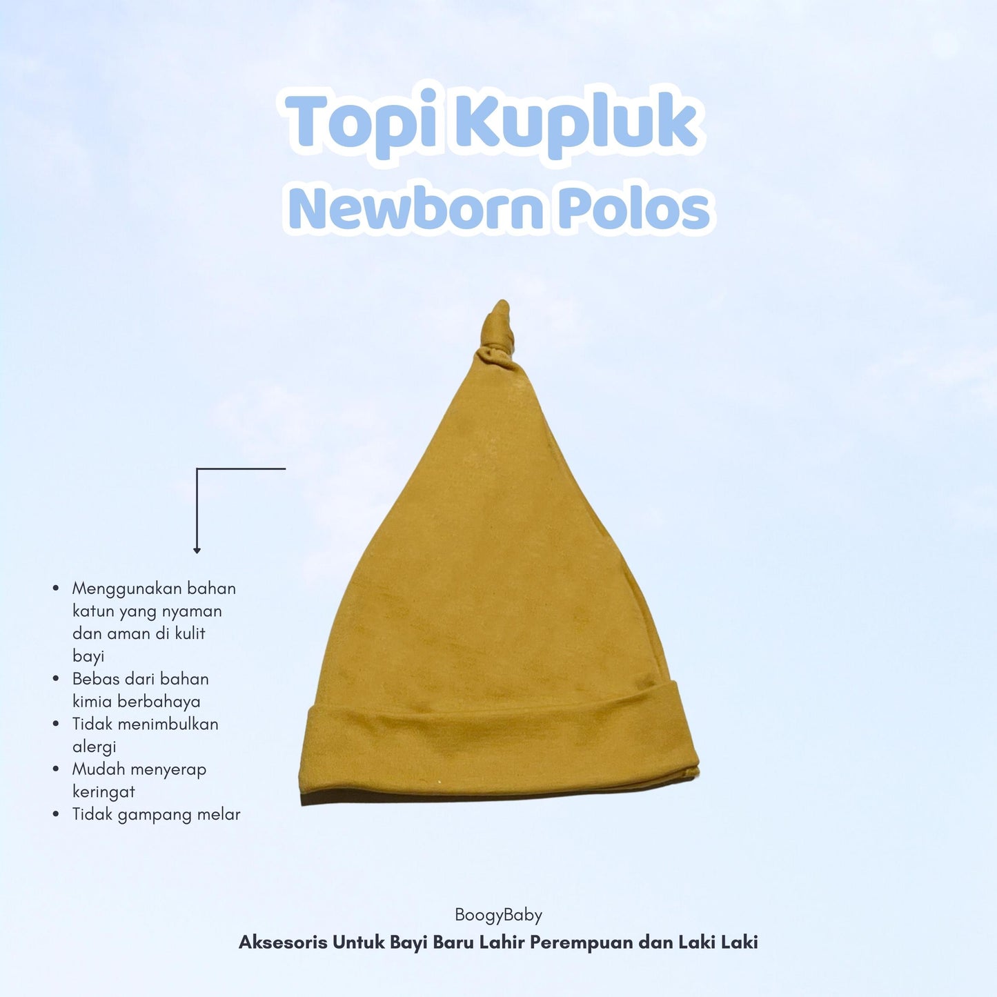 Topi Kupluk Newborn Polos