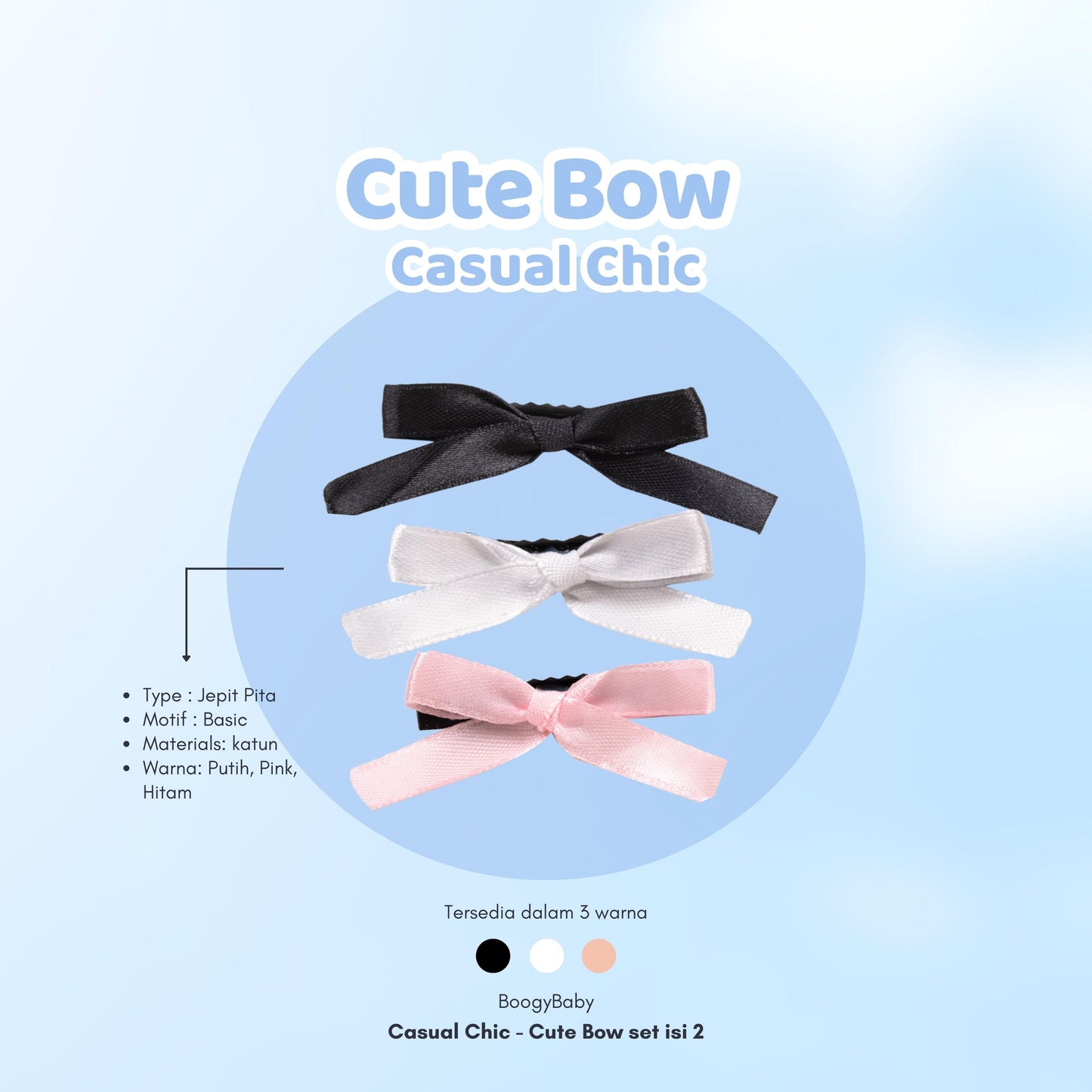 Cute Bow set isi 2 (Casual Chic)