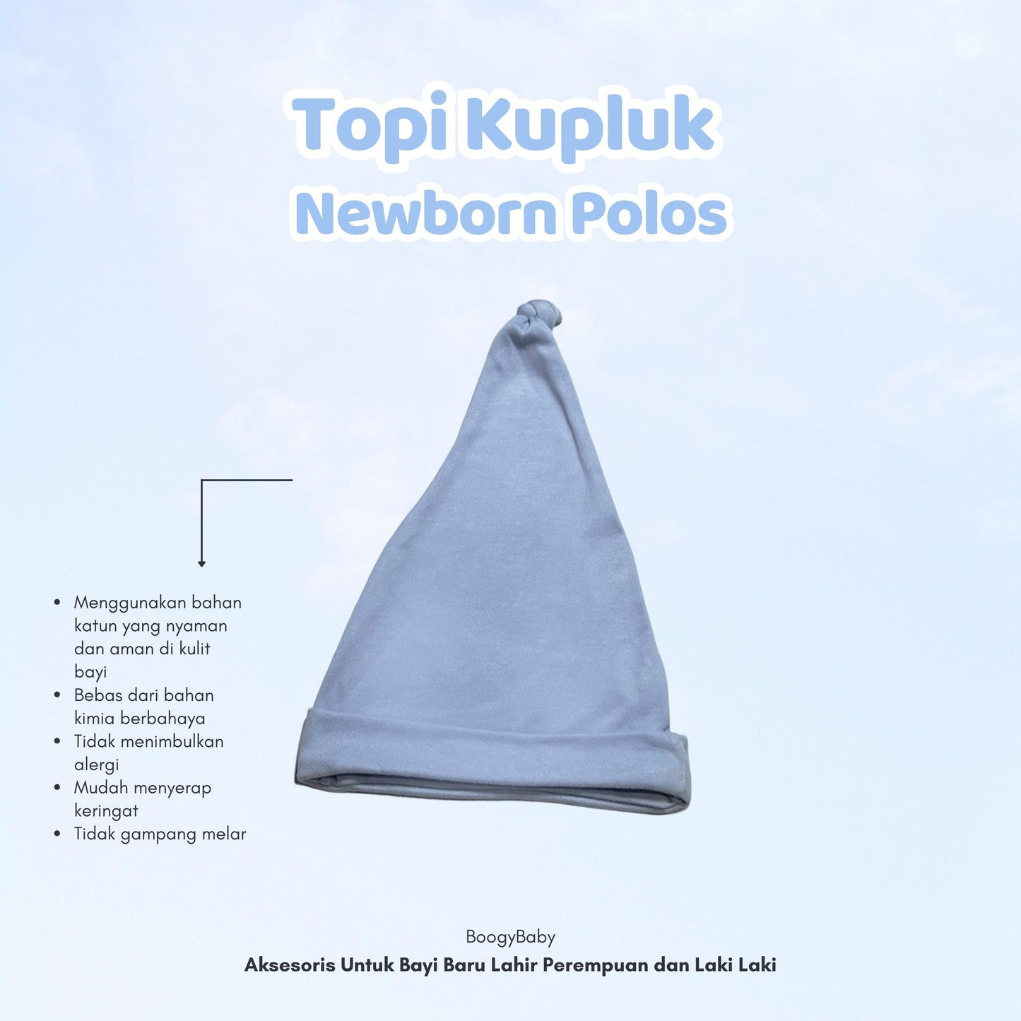 Topi Kupluk Newborn Polos