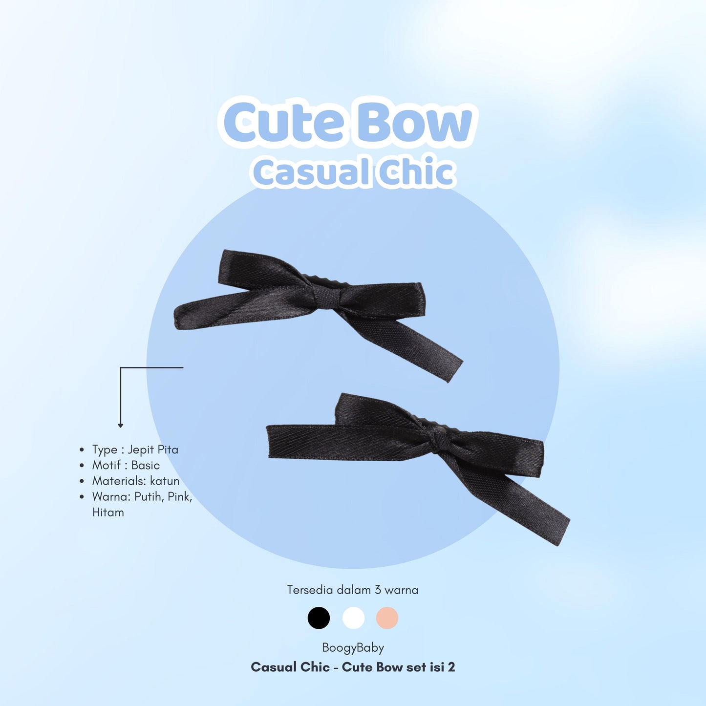 Cute Bow set isi 2 (Casual Chic)