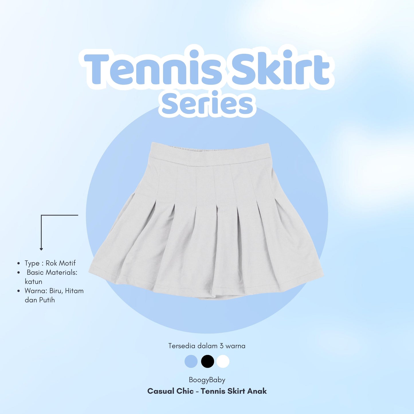 Tennis Skirt Anak (Casual Chic)